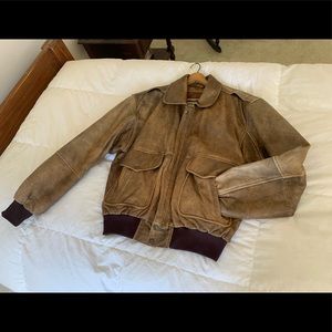 Vintage Leather Bomber Jacket